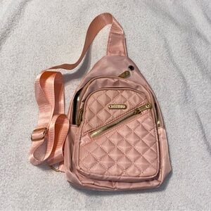 Pink Quilted Crossbody Bag